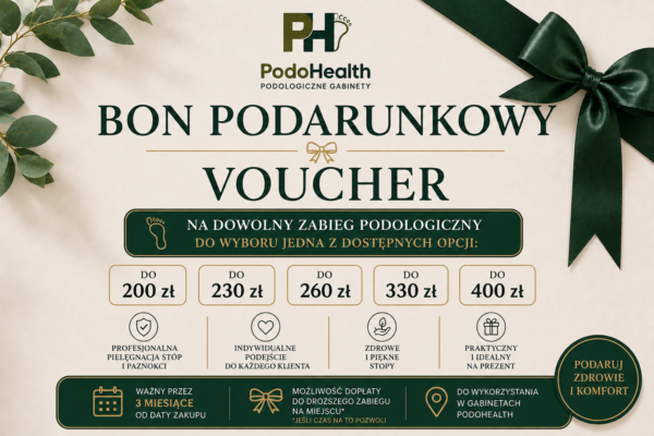 Подарочный сертификат PodoHealth — на подологические процедуры 200–400 zł